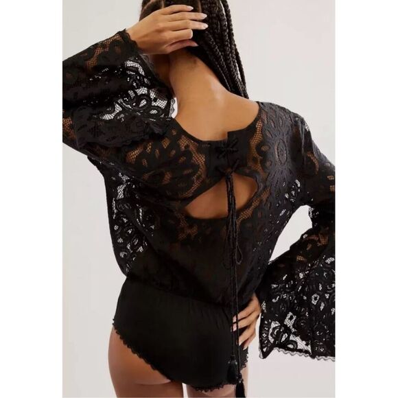 Free People Better With Time Bodysuit Black Size Small NWT - Picture 2 of 9